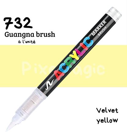 Guangna brush 732 Velvet yellow feutre acrylique à l'unité
