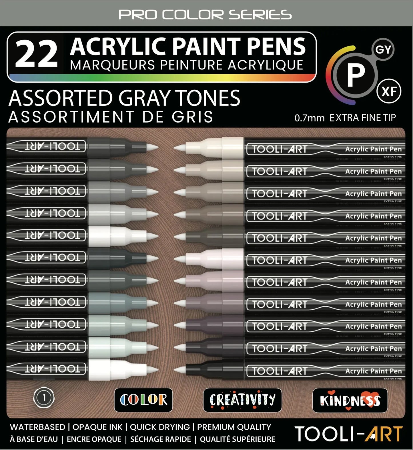 Tooli art gris 07 mm marqueurs acrylique