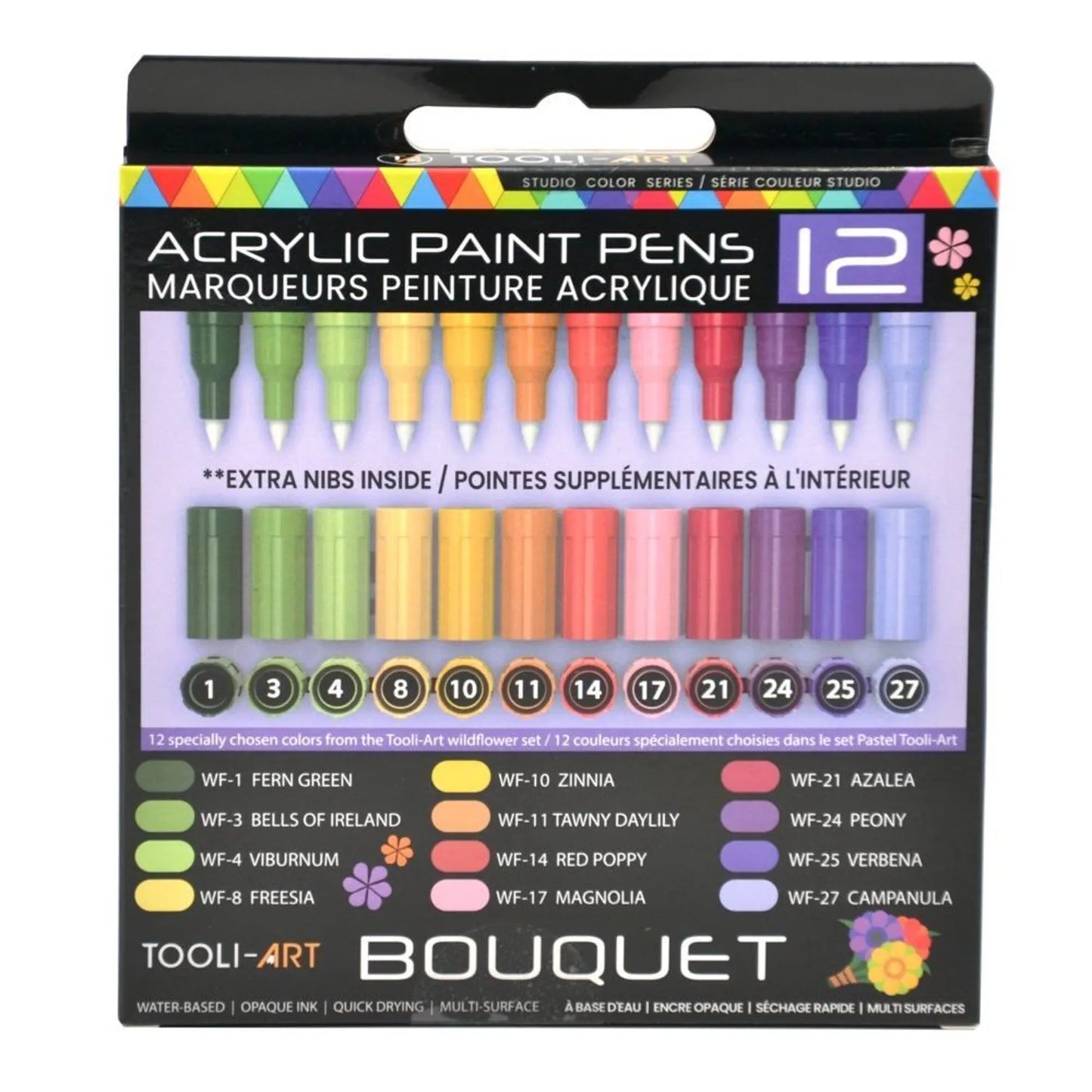 TOOLI Marqueur Acrylique Set Bouquet 12 couleurs EF 07mm