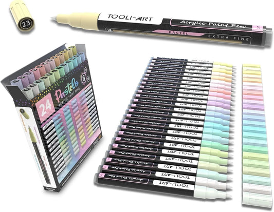 TOOLI Marqueur Acrylique Set Pastel 24 couleurs EF 07mm