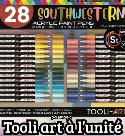 TOOLI Marqueur Acrylique Set Southwestern vendu à l'UNITE 28 couleurs EF 07mm