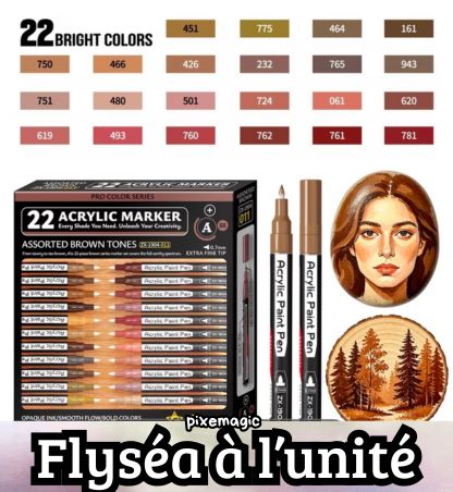 Feutre acryliques Flysea marron 0.7mm vendu à l'unité