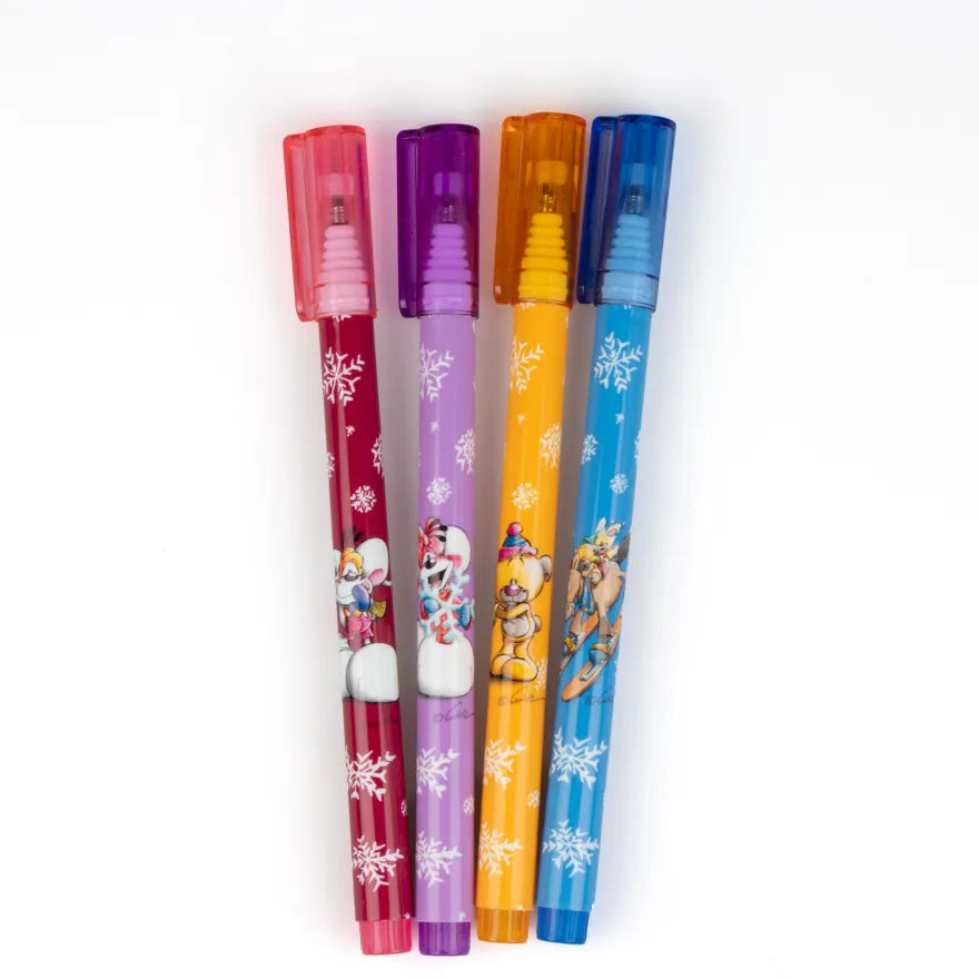 Précommande - Pochette 4 stylos paillettes Diddl (Collection Hiver 2026) - Livraison à partir de fin octobre