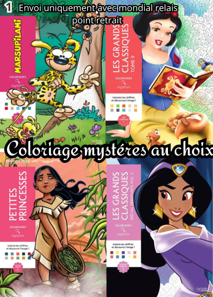 Coloriages mystère au choix ( ENVOI POINT RELAIS )
