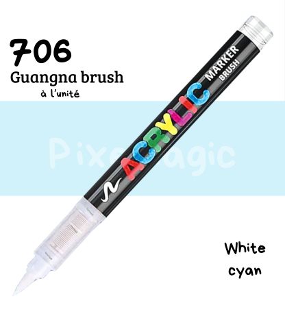 Guangna brush 706 White cyan feutre acrylique à l'unité