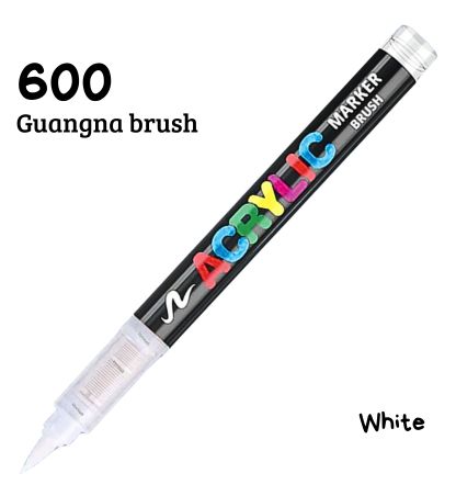 Guangna  brush 600 white feutre acrylique à l'unité
