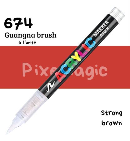 Guangna brush 674 Strong brown feutre acrylique à l'unité