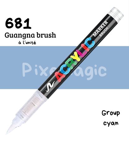 Guangna brush 681 group cyan feutre acrylique à l'unité