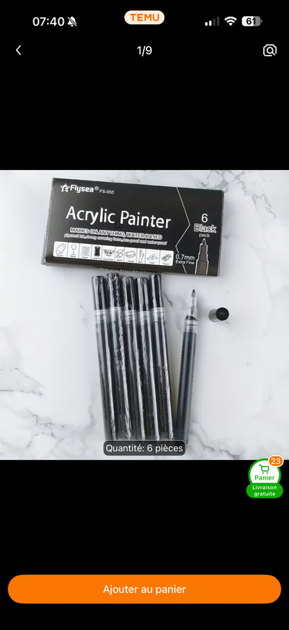 Stylo peinture acryliques vendu à l’unité