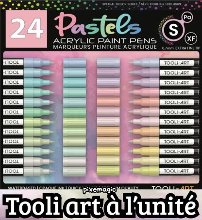 TOOLI Marqueur Acrylique Set Pastel vendu à l'UNITE 24 couleurs EF 07mm