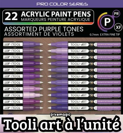 TOOLI Marqueur Acrylique Set Violet vendu à l'unité 22 couleurs EF 07mm