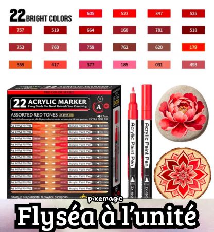 Feutre acryliques Flysea rouge 0.7mm vendu à l'unité