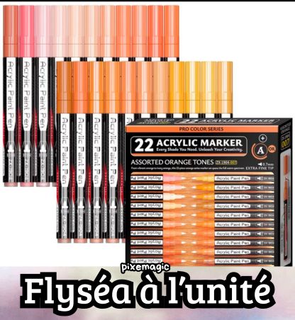 Feutre acryliques Flysea orange 0.7mm vendu à l'unité